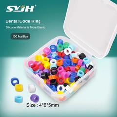 100 Pcs Dental Silicone Code Rings Instrument Autoclavable 135ºC Assorted Color