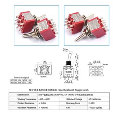 Toggle Switch 2/3/4/6/9/12 Pin 2 3 Position for Boat Car Dashboard Model Railway