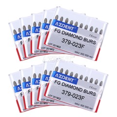 10X 10Pcs/Box Dental Diamond Burs FOOTBALL 379-023F FINE RED DEFEND