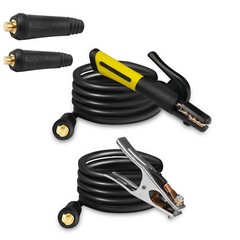 SSIMDER Electrode Holder with Cable & Ground Clamp Set, 600A Stick Welder…