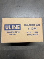 Uline 4×6 2 Mil Reclosable Bags S-1294, 1,000 Bags