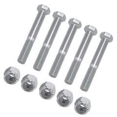 Grade 2 Shear Bolts for Rotary Cutters 1/2″ x 3-1/2″ with Nylock Nuts – 5 Pack