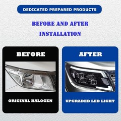 Pair LED Headlight Assembly DRL Sequential Turn For Nissan Navara NP300 2014-22