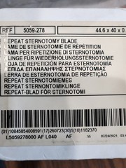 CONMED #5059-278 REPEAT STERNOTOMY TOOL 44.6X40X0.4 MM NEW SHORT EXP 2026-07