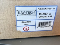 NAV-TECH 4X12X1/4 Copper Ground Bar – Part No. NAV-GB4-12