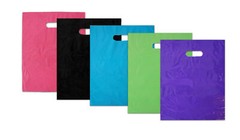 9″ x 12″ Colored PLASTIC MERCHANDISE Bags Retail Store Bags w/Die Cut Handles