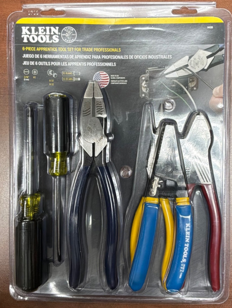 Klein Tools 6-Piece Apprentice Tool Set For Trade Professionals – 94126 – NEW