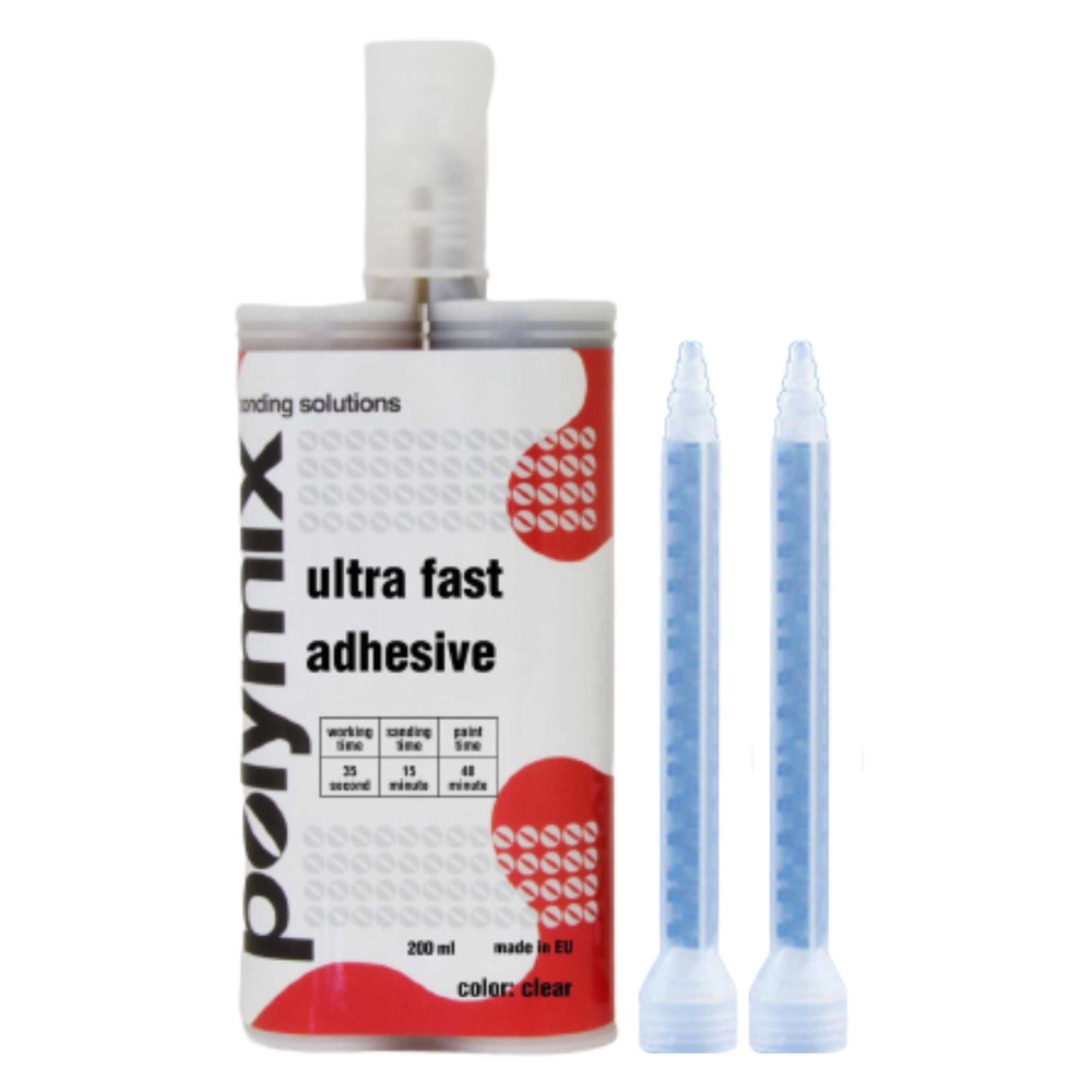 Polymix Ultra Fast Automotive Black Plastic Repair and Adhesive Cartridge