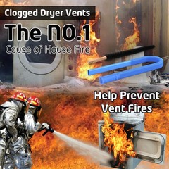PetOde 2 Pieces Dryer Vent Cleaner Kit 0.73 inches x 31.5 inches, Blue