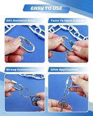 20 Pack Alloy M3.5 Chain Link, 1/8 Inch D Shape Locking Quick Chain Repair Links