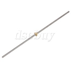L500mm Stainless Steel Lead Screw and Connector 2mm Lead for Machine Tool