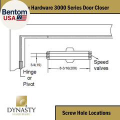 Door Closer, Commercial Hydraulic Closer, Self-Closing, Spring Size 3, Surface M