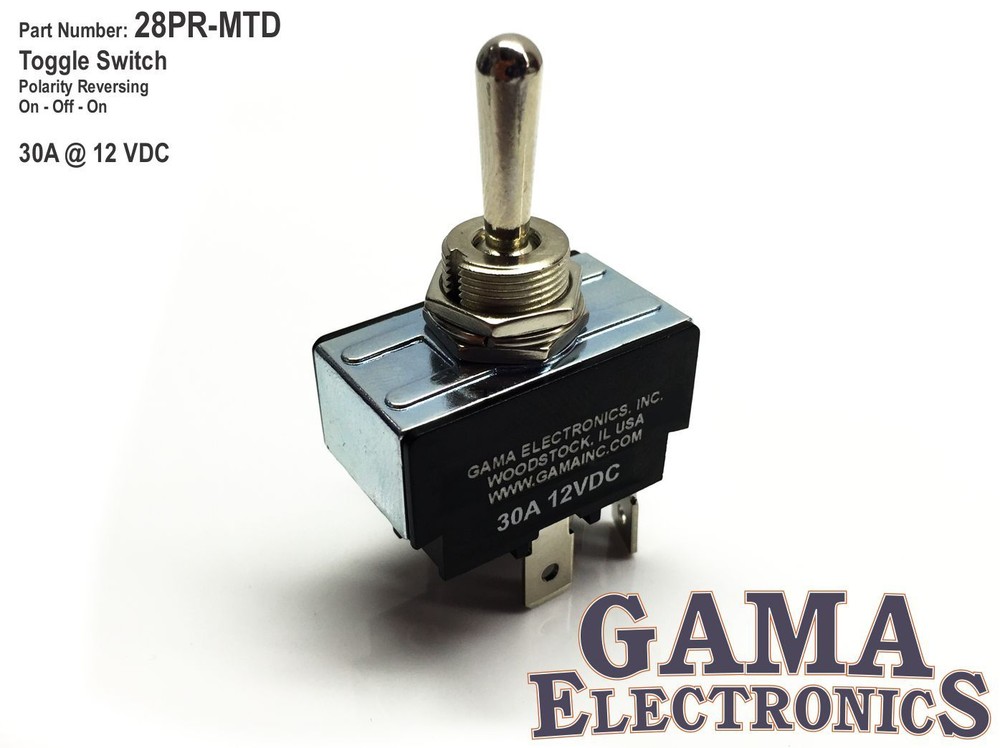 30 Amp Toggle Switch Polarity Reversing DC Motor Control – Maintained – 28PR-MTD