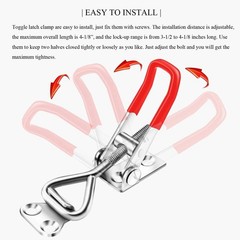 6 Pack Toggle Latch Clamp Adjustable Quick Release Draw Latch 330LB Heavy