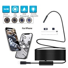 8mm 8LED Endoscope Inspection Camera For iPhone/iPad/iOS System Borescope Cable