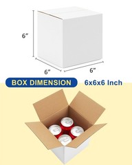 Poever 40-Pack-Small-Shipping-Boxes-6x6x6, 6x6x6 inches, White