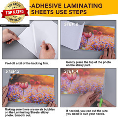 25 Pack Self Adhesive Laminating Sheets,9 X 12 Inch,Clear Sticker Laminate Sheet