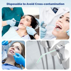 250Pcs/Bag Dental Disposable 3-Way Air Water Spray Tips Triple Nozzles Tubes