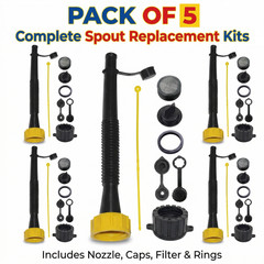 SUPER LONG 11″ FLEXIBLE SPOUT WITH TONS OF ACCESSORIES – PAck of 5