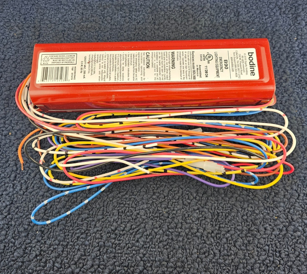 Bodine B90: Emergency Linear Fluorescent Ballast 500-600 Lumens Starter 120/277V
