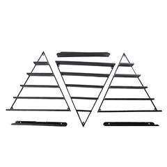 5 Tiers Metal Triangle Nail Polish Display Racks Black Wall-Mounting Shelf Kit