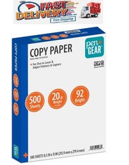 Pen+Gear Copy Paper, 8.5″ x 11″, 92 Bright, White, 20 lb., 1 Ream (500 Sheets)