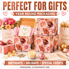 5x5x5 Boho Floral Designer Shipping Boxes 32 ECT Boutique Gift Mailers
