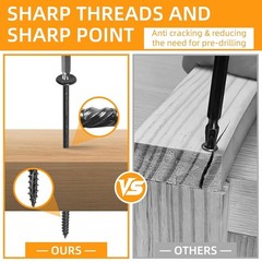 200Pcs Lag Screws #14 x 6 Inch Heavy Duty Structural Wood Screws Star Drive