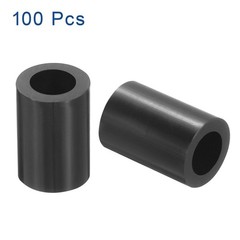 uxcell 100pcs Nylon Round Spacers 4mm ID, 7mm OD, 10mm Height, balck