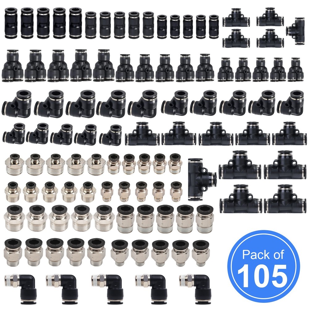 Quick Connect Air Hose Fitting Kit,Push to Connect Fittings 1/2″3/8″ 1/4″NPT Kit