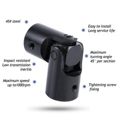 Universal Flexible Shaft Coupling Coupler Motor U Joint Connector 45# Steel