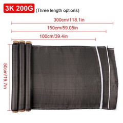 50 * 150CM Real Carbon Fiber Fabric Cloth Roll 3k 200gsm 2×2 Twill Weave Black