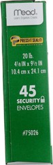6 Mead 75026 #10 4 1/8 X 9 1/2 Press-it Seal-it 45 count white envelope free trk