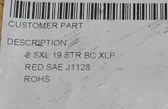 Prestolite #8awg SXL SAE J1128 XLPE Automotive Lead/Primary Wire 125C Red /25ft