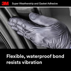 Black Super Weatherstrip and Gasket Adhesive, 08008, 5 Fl Oz, 1 per Pack