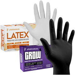 Latex Exam Gloves – Black or White, Medical Disposable, Vinyl & Powder Free