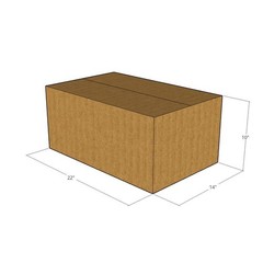 5 22x14x10 Kraft Brown Corrugated Shipping Boxes 32 ECT Single-Wall New