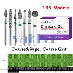 10Burs/pk Dental Diamond Burs FG Round End Taper Pear Coarse / Super Coarse Grit