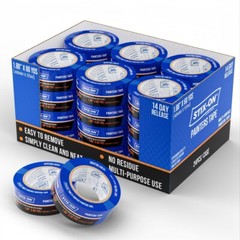 STIX-ON 24 Rolls 2”x60 Painter’s Tape Blue Masking Rolls 1.88 inch x 60 yds