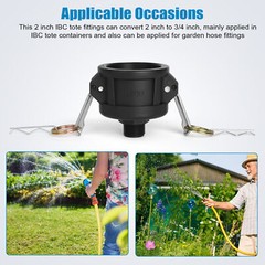 10PC 275 330 Gallon IBC Tote Water Tank Drain Adapter 2″Cam Lock for Garden Hose