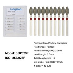 Dental Football Diamond Burs FG Coarse Fine High Speed Bur Friction Grip 368 379