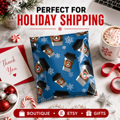 6×9 Peppermint Mocha Christmas Poly Mailers Boutique Shipping Bags Envelopes
