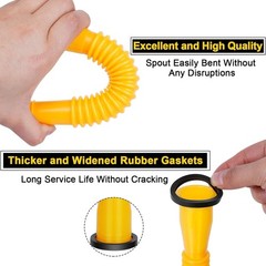 Yellow Flexible Pour Nozzles for Gas Cans – 5 Pack Compatible with 10 Gallons
