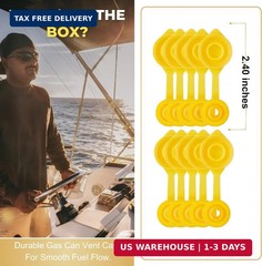 10pcs Gas Can Vents For Plastic Gas Cans – Yellow Plastic Can Vent Caps, Gas Bre