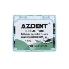 US 3 x Tubo Bucal de Ortodoncia Roth.022 1er Molar Bondable Tubo No-Convertible