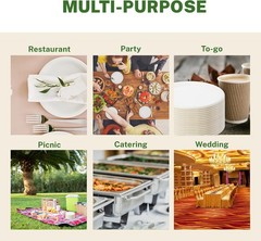 Klex 6″ Compostable Plates 1000 Pack Sugarcane Bagasse Round