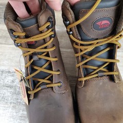 Avenger Reflex Mid Mens Work Boots Sz 9 Brown Black Leather Lace-Up Safety *read