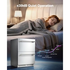 Uimoso 24-Inch Drawer Refrigerator and Freezer Combo for Undercounter Use