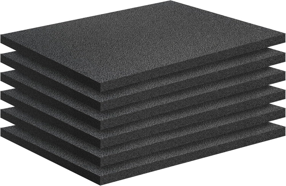 Polyethylene Foam Pads for Packing Foam Sheets Black – 16″ X 12″ X 0.4″- 6 Pack