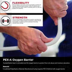 Oxygen Barrier PEX-A Pipe, 3/4 Inch x 100 Ft, Flexible Tubing for Winter